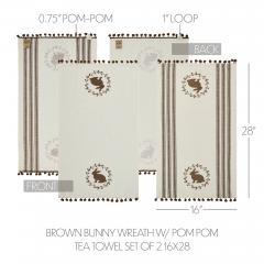 88625-Spring-In-Bloom-Brown-Bunny-Wreath-w-Pom-Pom-Tea-Towel-Set-of-2-16x28-image-5