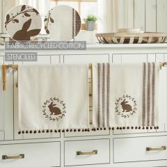 88625-Spring-In-Bloom-Brown-Bunny-Wreath-w-Pom-Pom-Tea-Towel-Set-of-2-16x28-image-6