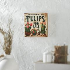 88589-Spring-In-Bloom-Tulips-For-Sale-MDF-Block-Sign-8x8x1-image-1