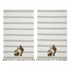 88631-Bunny-Hop-Silhouette-Bunnies-w-Pom-Poms-Tea-Towel-Set-of-2-16x28-image-2