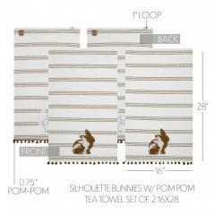 88631-Bunny-Hop-Silhouette-Bunnies-w-Pom-Poms-Tea-Towel-Set-of-2-16x28-image-5