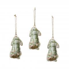 88633-Bunny-Hop-Metal-Rabbit-w-Flower-Basket-Ornament-Set-of-3-4.5x2.25-image-2