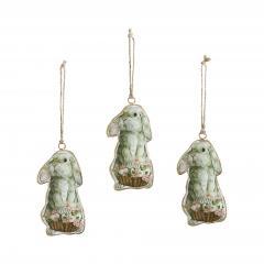88633-Bunny-Hop-Metal-Rabbit-w-Flower-Basket-Ornament-Set-of-3-4.5x2.25-image-3
