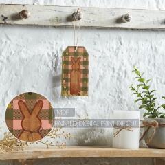 88504-Bunny-Hop-Bunny-on-Moss-Green-Check-MDF-Tag-Ornament-w-Twine-5.6x3x0.5-image-6
