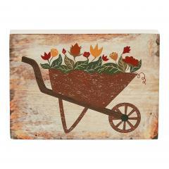 88590-Spring-In-Bloom-Wheelbarrow-Of-Flowers-MDF-Block-Sign-6x8x1-image-3