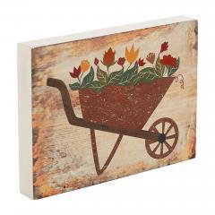 88590-Spring-In-Bloom-Wheelbarrow-Of-Flowers-MDF-Block-Sign-6x8x1-image-5