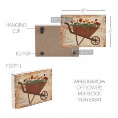 88590-Spring-In-Bloom-Wheelbarrow-Of-Flowers-MDF-Block-Sign-6x8x1-image-6
