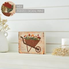 88590-Spring-In-Bloom-Wheelbarrow-Of-Flowers-MDF-Block-Sign-6x8x1-image-7