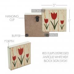 88591-Spring-In-Bloom-Red-Tulips-Distressed-Antique-White-MDF-Block-Sign-5x5x1-image-5
