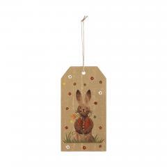 88592-Spring-In-Bloom-Bunny-In-Vest-MDF-Tag-Ornament-w-Twine-7x3.75x0.5-image-2