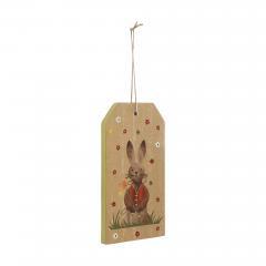 88592-Spring-In-Bloom-Bunny-In-Vest-MDF-Tag-Ornament-w-Twine-7x3.75x0.5-image-4