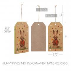 88592-Spring-In-Bloom-Bunny-In-Vest-MDF-Tag-Ornament-w-Twine-7x3.75x0.5-image-5