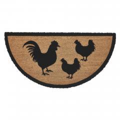 88876-Down-Home-Rooster-Hens-Coir-Rug-Half-Circle-16.5x33-image-2