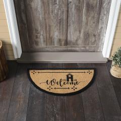 Saltbox Coir Welcome Rug Half Circle 16.5x33