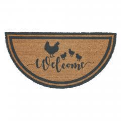 88883-Down-Home-Hen-Chicks-Coir-Welcome-Rug-Half-Circle-16.5x33-image-2