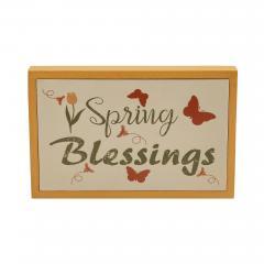 88594-Spring-In-Bloom-Spring-Blessings-w-Butterflies-MDF-Framed-Wall-Sign-6.5x10x1-image-3