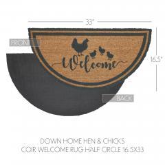 88883-Down-Home-Hen-Chicks-Coir-Welcome-Rug-Half-Circle-16.5x33-image-4