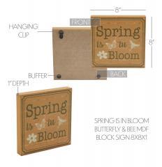 88595-Spring-In-Bloom-Spring-Is-In-Bloom-w-Butterfly-Bee-MDF-Block-Sign-8x8x1-image-5
