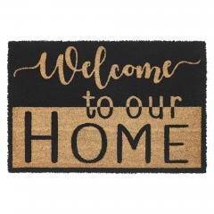88910-Welcome-To-Our-Home-Black-Tan-Coir-Rug-Rect-20x30-image-2