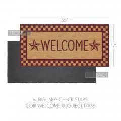 88916-Burgundy-Check-Stars-Coir-Welcome-Rug-Rect-17x36-image-4