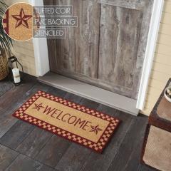88916-Burgundy-Check-Stars-Coir-Welcome-Rug-Rect-17x36-image-5