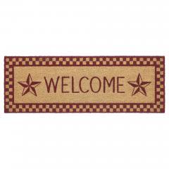 88917-Burgundy-Check-Stars-Coir-Welcome-Rug-Rect-17x48-image-2
