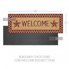 88917-Burgundy-Check-Stars-Coir-Welcome-Rug-Rect-17x48-image-4