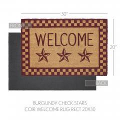 88918-Burgundy-Check-Stars-Coir-Welcome-Rug-Rect-20x30-image-4