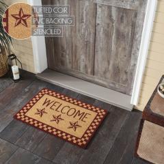 88918-Burgundy-Check-Stars-Coir-Welcome-Rug-Rect-20x30-image-5
