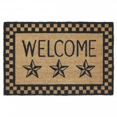 88922-Black-Check-Stars-Coir-Welcome-Rug-Rect-20x30-image-2