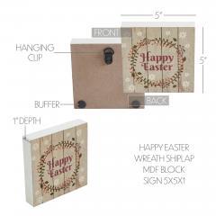 88598-Spring-In-Bloom-Happy-Easter-w-Wreath-Shiplap-MDF-Block-Sign-5x5x1-image-5