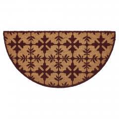 88934-Charleston-Mosaic-Burgundy-Coir-Rug-Half-Circle-16.5x33-image-2