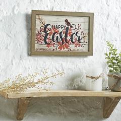 88599-Spring-In-Bloom-Happy-Easter-Floral-w-Songbird-MDF-Wall-Sign-8x12x0.5-image-2