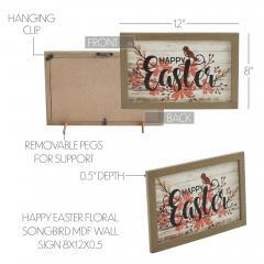 88599-Spring-In-Bloom-Happy-Easter-Floral-w-Songbird-MDF-Wall-Sign-8x12x0.5-image-6