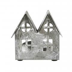 85302-Tealight-Holder-Metal-Village-House-E-Antique-Grey-2.75x2.75x2-image-3