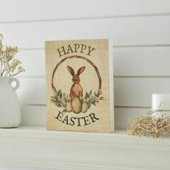 88600-Spring-In-Bloom-Happy-Easter-Bunny-Eggs-In-Wreath-MDF-Wall-Sign-10x8x1-image-2