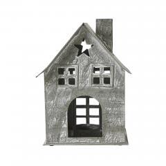 85305-Tealight-Holder-Metal-Village-House-H-Antique-Grey-7.25x5.5x4.75-image-3