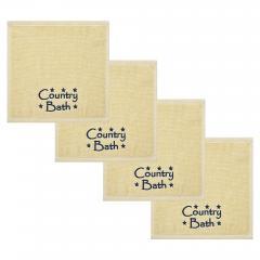 88838-Navy-Country-Bath-Stars-Creme-Washcloth-Set-of-4-12x12-image-2