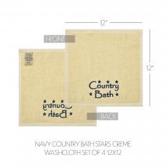 88838-Navy-Country-Bath-Stars-Creme-Washcloth-Set-of-4-12x12-image-4