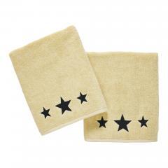 88839-Black-Stars-Creme-Bath-Towel-Set-of-2-27x54-image-4