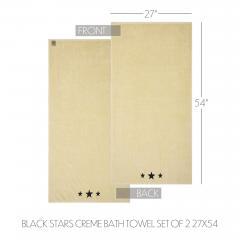 88839-Black-Stars-Creme-Bath-Towel-Set-of-2-27x54-image-5