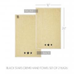 88840-Black-Stars-Creme-Hand-Towel-Set-of-2-16x26-image-5