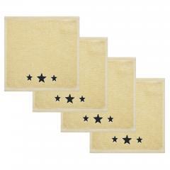 88841-Black-Stars-Creme-Washcloth-Set-of-4-12x12-image-2