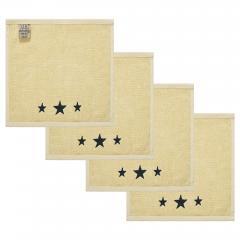 88841-Black-Stars-Creme-Washcloth-Set-of-4-12x12-image-3