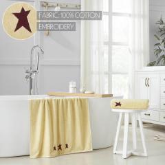 88842-Burgundy-Prim-Stars-Creme-Bath-Towel-Set-of-2-27x54-image-6