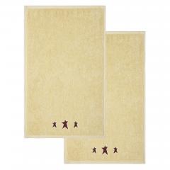 88843-Burgundy-Prim-Stars-Creme-Hand-Towel-Set-of-2-16x26-image-4
