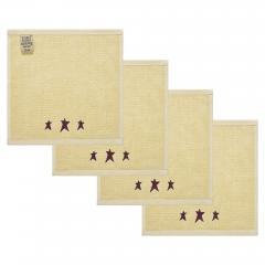 88844-Burgundy-Prim-Stars-Creme-Washcloth-Set-of-4-12x12-image-3