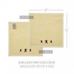 88844-Burgundy-Prim-Stars-Creme-Washcloth-Set-of-4-12x12-image-4