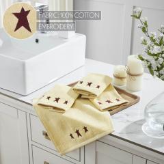 88844-Burgundy-Prim-Stars-Creme-Washcloth-Set-of-4-12x12-image-5