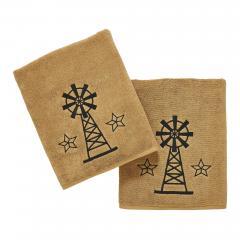 88845-Black-Windmill-Stars-Tan-Bath-Towel-Set-of-2-27x54-image-4